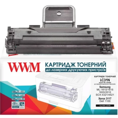 Картридж Samsung MLT-D119S, Black, ML-1610/1620/2010/2015/2510/2570, SCX-4321/4521, 2000 стор, WWM (LC31N)