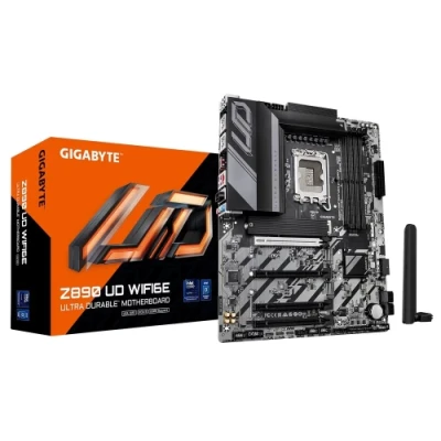 Материнська плата LGA1851, Gigabyte Z890 UD WIFI6E, Z890, 4xDDR5, 1xPCI-E 5.0 x16, 3xPCI-E 4.0 x16, 4xSATA3, 3xM.2, Realtek 7.1, Realtek 2.5GbE, WiFi 6E, Bluetooth 5.3, DP/Type-C, ATX
