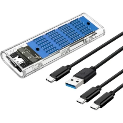 Кишеня зовнішня Dynamode, Transparent, M.2, Type-C 3.2 Gen2, 1xM.2 NVMe / SATA, формат 2230/2242/2260/2280 (DM-CAD-SSD09)