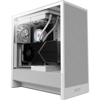 Корпус NZXT H5 Flow White, без БЖ, для E-ATX, ATX, micro ATX, mini ITX, 1 x 3.5″ відсіків, 2 x 2.5″ відсіків, 2хUSB 3.0/1хType-C, 7 слотів розширення (CC-H52FW-01)
