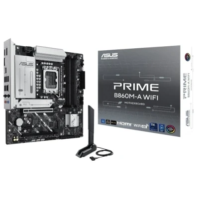 Материнська плата LGA1851, Asus PRIME B860M-A WIFI, B860, 4xDDR5, 1xPCI-E 5.0 x16, 1xPCI-E 4.0 x16, 1xPCI-E 4.0 x1, 4xSATA3, 2xM.2, Realtek 7.1, Realtek 2.5Gb, WiFi 6E, Bluetooth 5.3, HDMI/2xDP, MicroATX