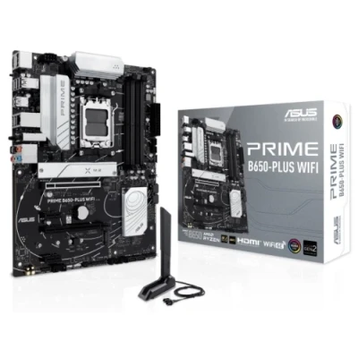 Материнська плата AM5 Asus PRIME B650-PLUS WIFI, B650, 4xDDR5, Int.Video (CPU), 4xSATA3, 2xM.2, 2xPCI-E 4.0 x16, 2xPCI-E 4.0 x1, Realtek 7.1, Realtek 2.5Gb, WiFi 6E, Bluetooth 5.3, 8xUSB 3.2 / 4xUSB 2.0, HDMI/DP, ATX