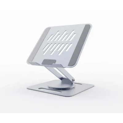 Підставка для ноутбука до 15.6" Gembird NBS-DR1-01, Silver, алюмінієва, поворотна (на 360°)
