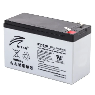Акумуляторна батарея Ritar, 12V, 7 Агод, AGM, F2, 151x94x65 мм, 2.05 кг (RT1270)
