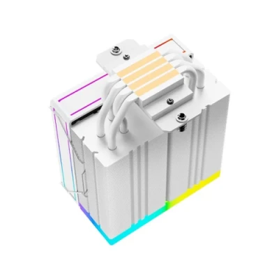 Кулер для процесора ID-Cooling FROZN A410 ARGB White, 120 мм, 4 теплових трубок, алюміній/мідь, 500±200 ~ 2000±10% RPM, 29.85dB(A) Max, Intel: 1851, 1700, 1200, 115x, AMD: AM4/AM5, 152х75х120 мм, 4-pin PWM, ARGB, до 220 Вт