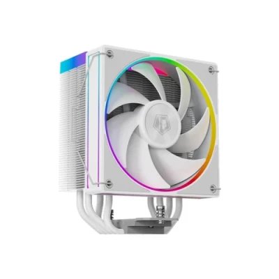 Кулер для процесора ID-Cooling FROZN A410 ARGB White, 120 мм, 4 теплових трубок, алюміній/мідь, 500±200 ~ 2000±10% RPM, 29.85dB(A) Max, Intel: 1851, 1700, 1200, 115x, AMD: AM4/AM5, 152х75х120 мм, 4-pin PWM, ARGB, до 220 Вт