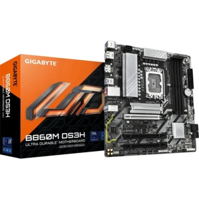 Материнська плата LGA1851, Gigabyte B860M DS3H, B860, 4xDDR5, 1xPCI-E 5.0 x16, 2xPCI-E 4.0 x16, 4xSATA3, 2xM.2, Realtek 7.1, Realtek 2.5Gb, HDMI/2xDP, MicroATX