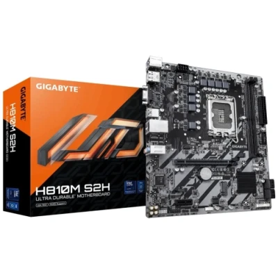 Материнська плата LGA1851, Gigabyte H810M S2H, H810, 2xDDR5, 1xPCI-E 4.0 x16, 1xPCI-E 3.0 x1, 4xSATA3, 1xM.2, Realtek 7.1, Realtek GbE, VGA/HDMI/DP, MicroATX
