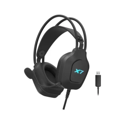 Навушники A4Tech X7 XH-200, Black, USB, мікрофон, динаміки 50 мм, LED підсвічування, 16 Ом, 100 дБ, 2 м