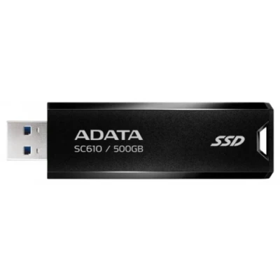 Зовнішній накопичувач SSD, 500Gb, ADATA SC610, Black, USB 3.2 (Gen 2), 550 / 500 Мб/с (SC610-500G-CBK/RD)