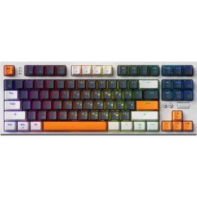 Клавіатура GamePro MK180W, White, USB, механічна (перемикачі Outemu Red), RGB-підсвічування, 97 кнопок, регулятор гучності, змінні перемикачі, 1.8 м, UK/EN