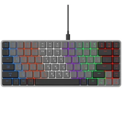 Клавіатура GamePro MK140R, Black/Dark Grey, USB, механічна (перемикачі Outemu Red), райдужне LED-підсвічування, 84 кнопки, 1.8 м, UK/EN