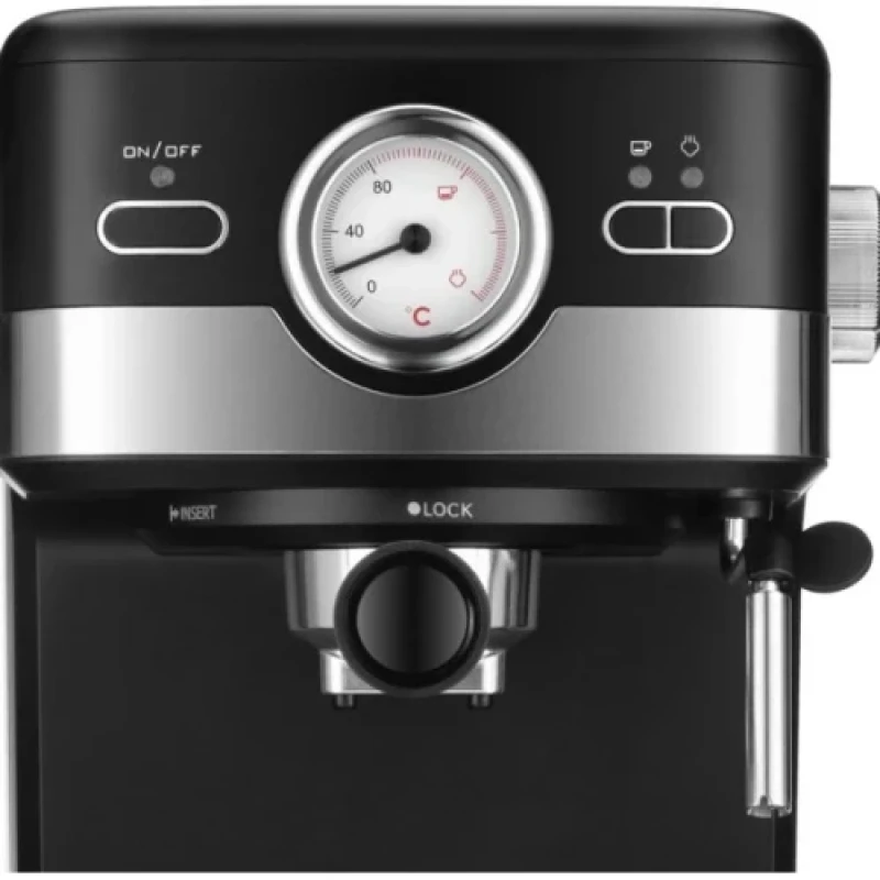 Кавоварка Ardesto YCM-E16B, Black/Inox, 1100W, ріжкова, кава мелена, резервуар для води 1.5 л