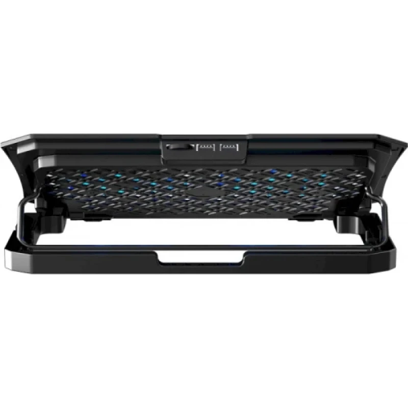 Підставка для ноутбука до 15.6" GamePro CP413, Black, RGB підсвічування, 2 x 125 мм вентилятор (28 dB 1200 rpm), метал/пластик, 2xUSB 2.0, 345 x 250 x 28 мм, 730 г, регулювання кута нахилу