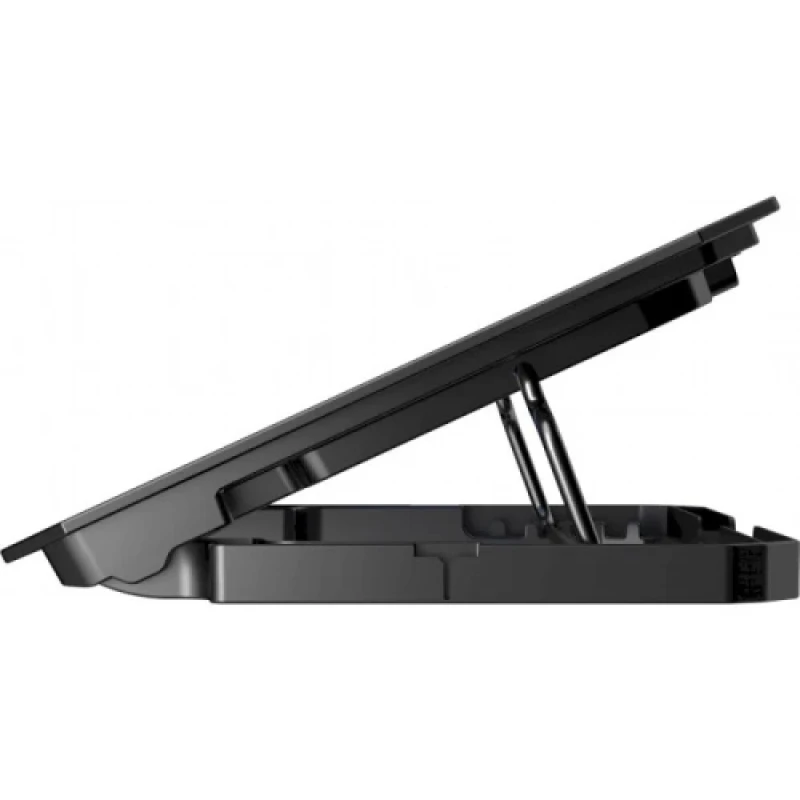 Підставка для ноутбука до 15.6" GamePro CP413, Black, RGB підсвічування, 2 x 125 мм вентилятор (28 dB 1200 rpm), метал/пластик, 2xUSB 2.0, 345 x 250 x 28 мм, 730 г, регулювання кута нахилу