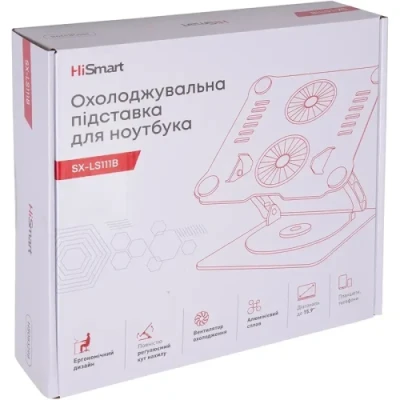 Підставка для ноутбука до 17.3" OfficePro LS111B, Black, алюміній/силікон, регулювання нахилу Підставка для ноутбука до 17.3" OfficePro LS111B, Black, алюміній/силікон, регулювання нахилу