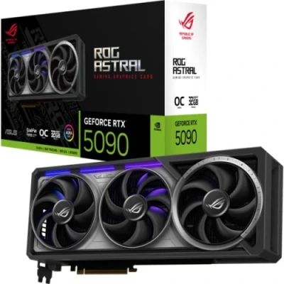 Відеокарта GeForce RTX 5090, Asus, ROG Astral OC, 32Gb GDDR7, 512-bit, 2xHDMI/3xDP, 2610/28000 MHz, 16-pin (ROG-ASTRAL-RTX5090-O32G-GAMING)