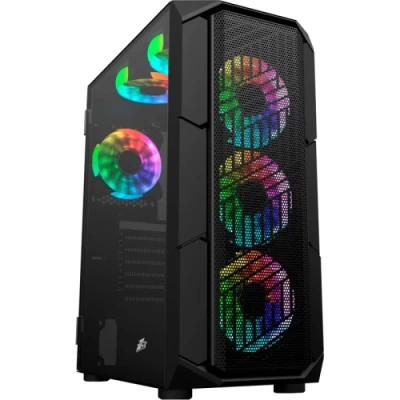 Корпус 1stPlayer XF-BK-4F7, Black, без БЖ, Midi Tower, ATX / Micro ATX / Mini ITX, 1xUSB 3.0 / 2xUSB 2.0, макс. CPU - 165 мм / VGA - 320 мм, 4x120 мм ARGB, бічна панель із загартованого скла Корпус 1stPlayer XF-BK-4F7, Black, без БЖ, Midi Tower, ATX / Micro ATX / Mini ITX, 1xUSB 3.0 / 2xUSB 2.0, макс. CPU - 165 мм / VGA - 320 мм, 4x120 мм ARGB, бічна панель із загартованого скла