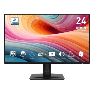 Монітор 23.8" MSI PRO MP242A E2, Black, WLED, IPS, 1920x1080 (16:9), 1 мс, 120 Гц, 300 кд/м², 1500:1, 178°/178°, VGA/HDMI/DP, 2х2 Вт, VESA 100x100 мм, Adaptive Sync