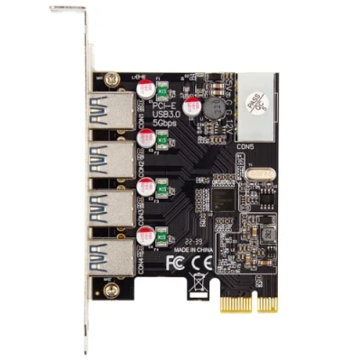 Плата розширення Frime PCI-E x1, 4xUSB 3.0, чіп NEC720201, живлення Molex (ECF-PCIEtoUSB015)