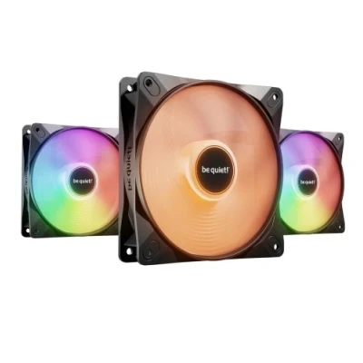Вентилятор 120 мм, be quiet! Light Wings LX, Black, 3 шт, 120х120х25 мм, до 2100 об/хв, до 30.9 дБ, 4-pin (PWM, 50 см) / 3-pin (ARGB, 50 см), пiдшипник ковзання з гвинтовою нарізкою (BL124)