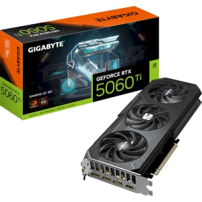 Відеокарта GeForce RTX 5060 Ti, Gigabyte, GAMING OC, 8Gb GDDR7, 128-bit, HDMI/3xDP, 2647/28000 MHz, 8-pin (GV-N506TGAMING OC-8GD)