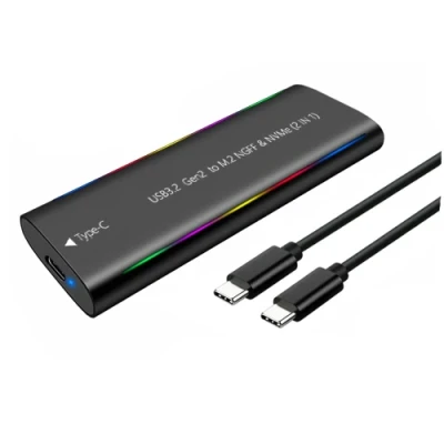 Кишеня зовнішня Dynamode, Black, M.2, Type-C 3.2 Gen2, 1xM.2 NVMe / SATA, формат 2230/2242/2260/2280 (DM-CAD-SSD10)