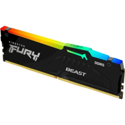 Пам'ять 32Gb DDR5, 5200 MHz, Kingston Fury Beast RGB, Black, 40-40-40, 1.25V, з радіатором, EXPO (KF552C40BB2A-32)