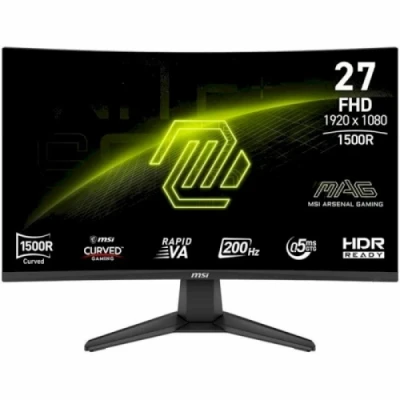 Монітор вигнутий 27" MSI MAG 276CF E20, Black, Fast VA, 1920x1080 (16:9), 0.5 мс, 200 Гц, 1500R, 250 кд/м², 3000:1, 178°/178°, DP/2хHDMI, Vesa 100x100, Adaptive Sync