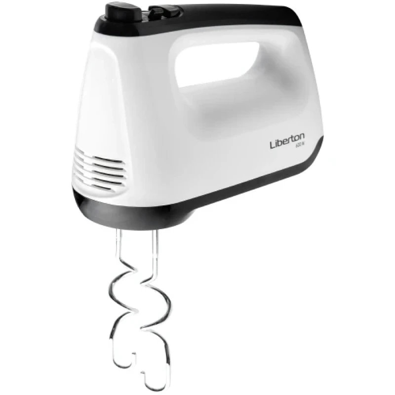 Міксер Liberton LHM-2806, White/Black, 600W, ручний, 6 швидкостей, вінчики, гаки для замісу тіста, корпус з ABS пластику