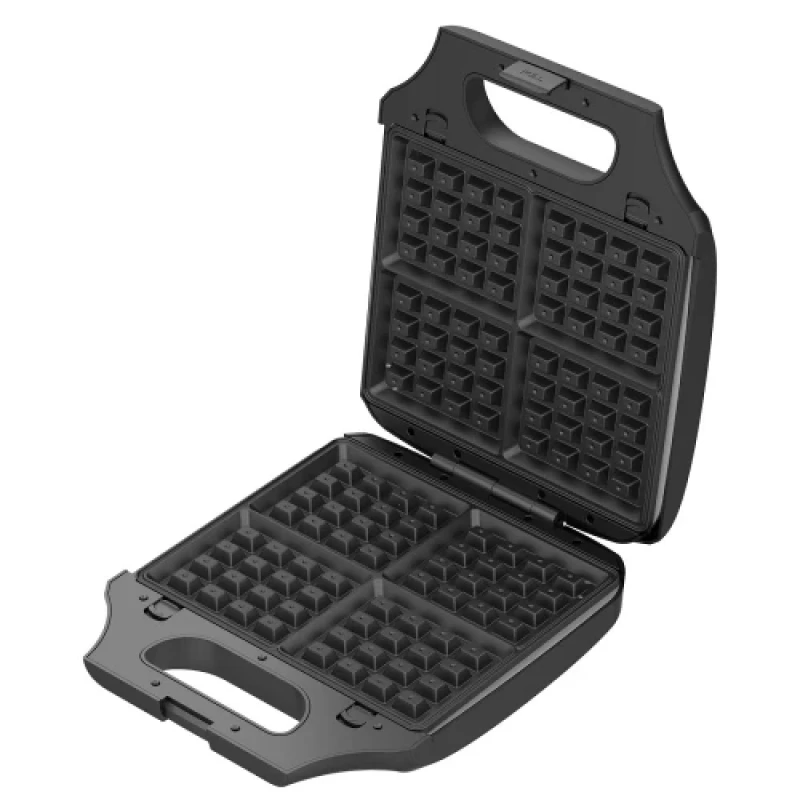 Мультимейкер Liberton LSM-5108, Black/Silver, 1400W, 4в1 гриль, трикутні сендвічі 4шт, бельгійські вафлі 2шт, горішки 12шт, антипригарне покриття, індикатор живлення та готовності, автоматичний контроль температури