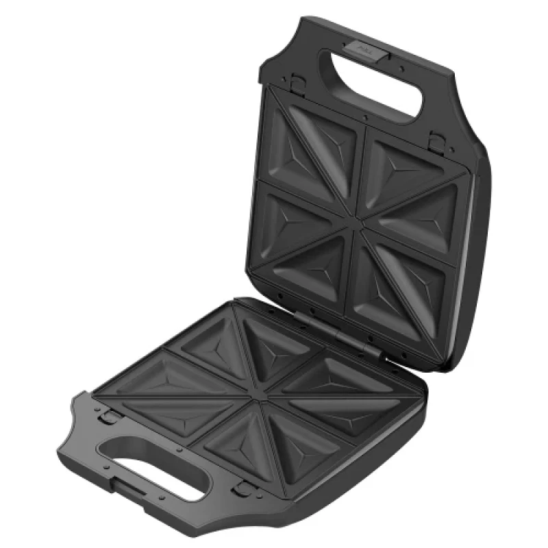 Мультимейкер Liberton LSM-5108, Black/Silver, 1400W, 4в1 гриль, трикутні сендвічі 4шт, бельгійські вафлі 2шт, горішки 12шт, антипригарне покриття, індикатор живлення та готовності, автоматичний контроль температури