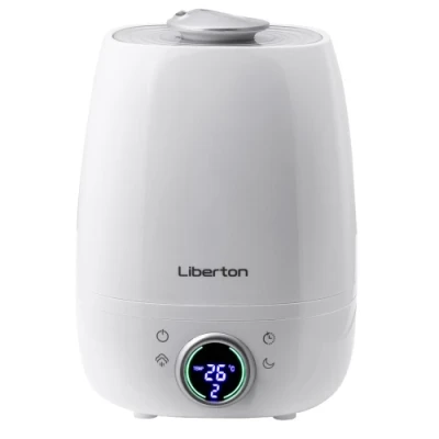 Зволожувач повітря Liberton LAH-5802, White, 25 Вт, ароматизація, зволоження, об`єм резервуару для води 4 л, LED-дисплей, регулювання рівня зволоження, нічний режим, таймер Зволожувач повітря Liberton LAH-5802, White, 25 Вт, ароматизація, зволоження, об`єм резервуару для води 4 л, LED-дисплей, регулювання рівня зволоження, нічний режим, таймер