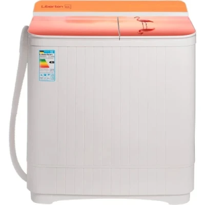 Пральна машина напівавтоматична Liberton LWM-10500 PUMP, White/Decor, з 2 барабанами, завантаження 10.5 кг, 3 режими, 1350 об/хв, таймер, А+, 95х47х81.5см