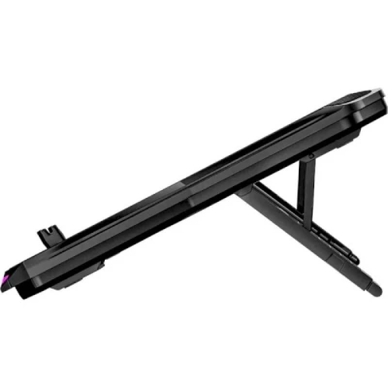 Підставка для ноутбука до 17.3" GamePro CP680, Black, 8 x 70 мм (2500 об/хв), сенсорне RGB підсвічування, 7 рівнів висоти, 2xUSB, металева сітка, 400 x 300 x 26 мм, 1.23 кг