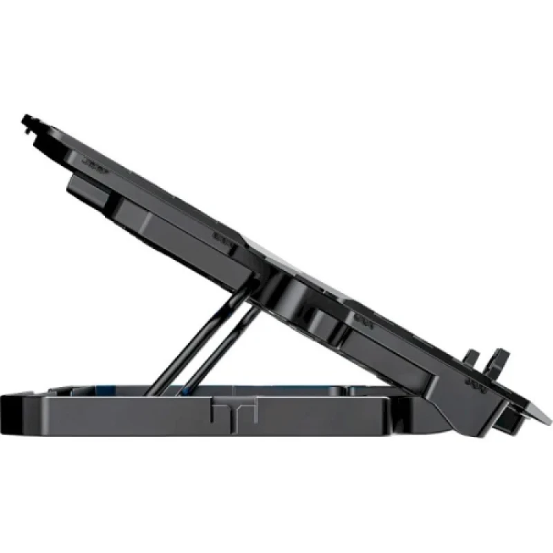 Підставка для ноутбука до 15.6" GamePro CP560, Black, 1 x 125 мм (1170 об/хв) + 4 x 60 мм (3200 об/хв), LCD екран, 5 рівнів висоти, 2xUSB, знімний тримач для смартфона, металева сітка, 360 x 270 x 32 мм, 700 г