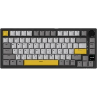 Клавіатура бездротова Ajazz AK820 Pro, Starry Night, Bluetooth / USB 2.4GHz / Type-C, механічна (перемикачі Flying Fish), 81 кнопка, RGB підсвічування, TFT-екран, акумулятор 4000 mA (AK820PRO-FF-BGY)