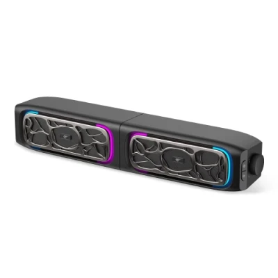 Колонки 2.0 Havit HV-SK215, Black, 2 x 2.5 Вт, mini-jack 3.5 мм, Bluetooth, USB, RGB підсвічування, радіус дії до 10 м