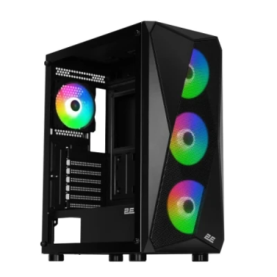 Корпус 2E Gaming Aruba (G3313B), Black, без БЖ, Mid Tower, для ATX / Micro ATX / Mini ITX, 1xUSB 3.0 / 2xUSB 2.0, макс. CPU - 165 мм / VGA - 330 мм, 5x120 ARGB, бічна панель із загартованого скла (2E-G3313B)