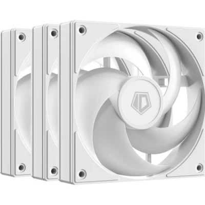 Вентилятор 120 мм, ID-Cooling AS-120-W TRIO, 3 x 120x120x25 мм, 300-2000 об/хв, <27.2 дБ, 4-pin (PWM), 58CFM, гідравлічний підшипник