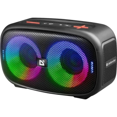 Колонка портативна Defender Q5, Black, 20 Вт, Bluetooth 5.3, TWS, FM-приймач, Hands Free, LED підсвічування (9 режимів), AUX / USB / microSD, Type-C, 2400 mAh, IPX5 (65305)