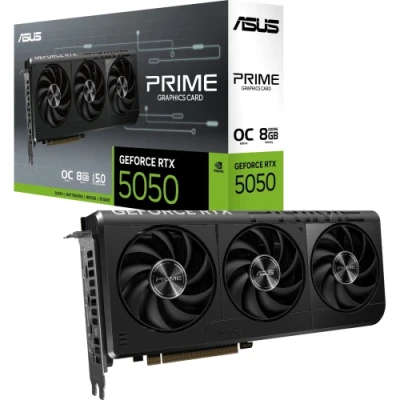 Відеокарта GeForce RTX 5050, Asus, PRIME OC, 8Gb GDDR6, 128-bit, HDMI/3xDP, 2707/20000 MHz, 8-pin (PRIME-RTX5050-O8G)