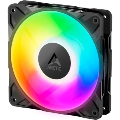 Вентилятор 120 мм, Arctic P12 Pro A-RGB, Black, 120х120х25 мм, ARGB підсвічування, 600-3000 об/хв, 4-pin (PWM, 40 см) / 3-pin (ARGB, 40 см), гідравлічний підшипник (ACFAN00309A)