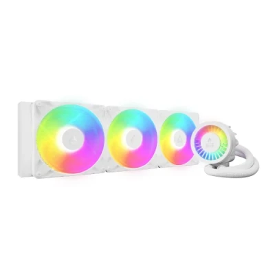 Система рідинного охолодження Arctic Liquid Freezer III Pro 420 A-RGB, White, вентилятори 3х140 мм, 400-2500 обертів/хв, сумісність з Intel/AMD: LGA1700, LGA1851/AM4, AM5 (ACFRE00189A)