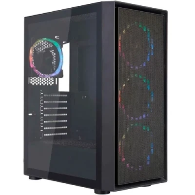 Корпус 1stPlayer Go6-BK-4FS7, Black, без БЖ, Midi Tower, ATX / Micro ATX / Mini ITX, 1xUSB 3.0 / 2xUSB 2.0, макс. CPU - 165 мм / VGA - 320 мм, 4x120 мм RGB, бічна панель із загартованого скла