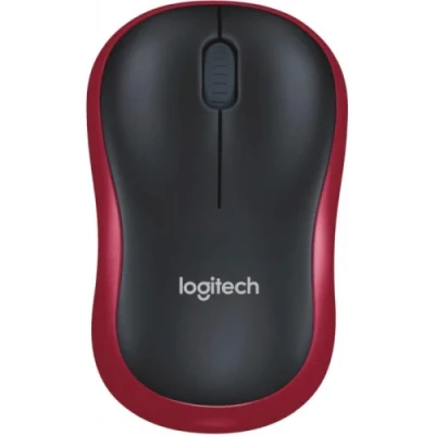 Миша бездротова Logitech M185, Red/Black, USB, оптична, 1000 dpi, 3 кнопки, 1xAA (910-002237)