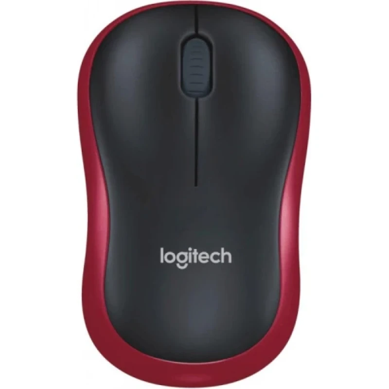 Миша бездротова Logitech M185, Red/Black, USB, оптична, 1000 dpi, 3 кнопки, 1xAA (910-002237)