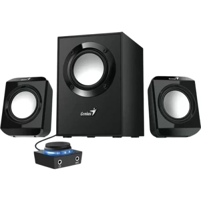 Колонки 2.1 Genius SW-2.1 300 II, Black, 10 Вт (2 x 3.25 Вт + 3.5 Вт), 3.5 мм, МДФ, дротовий пульт ДК, 1.5 м
