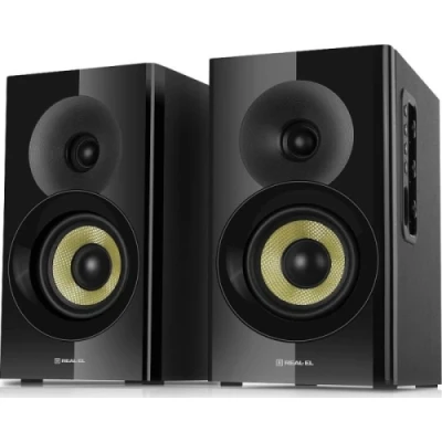 Колонки 2.0 REAL-EL S-470 Black, 2 x 30 Вт, HDMI, USB, AUX, Bluetooth, МДФ, пульт ДК (EL121200018)