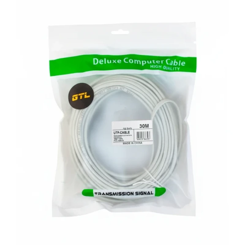 Патч-корд 30 м, UTP, Grey, GTL, Cat.6, CCA, PVC (GTL30U6GY)